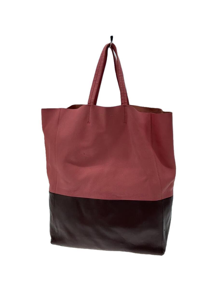 CELINE◆バーティカルカバス/トートバッグ/レザー/ピンク