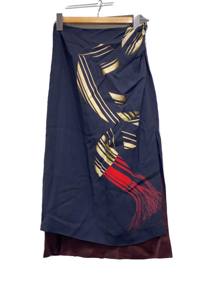 DRIES VAN NOTEN◆スカート/34/レーヨン/NVY/212-010880-3141-900