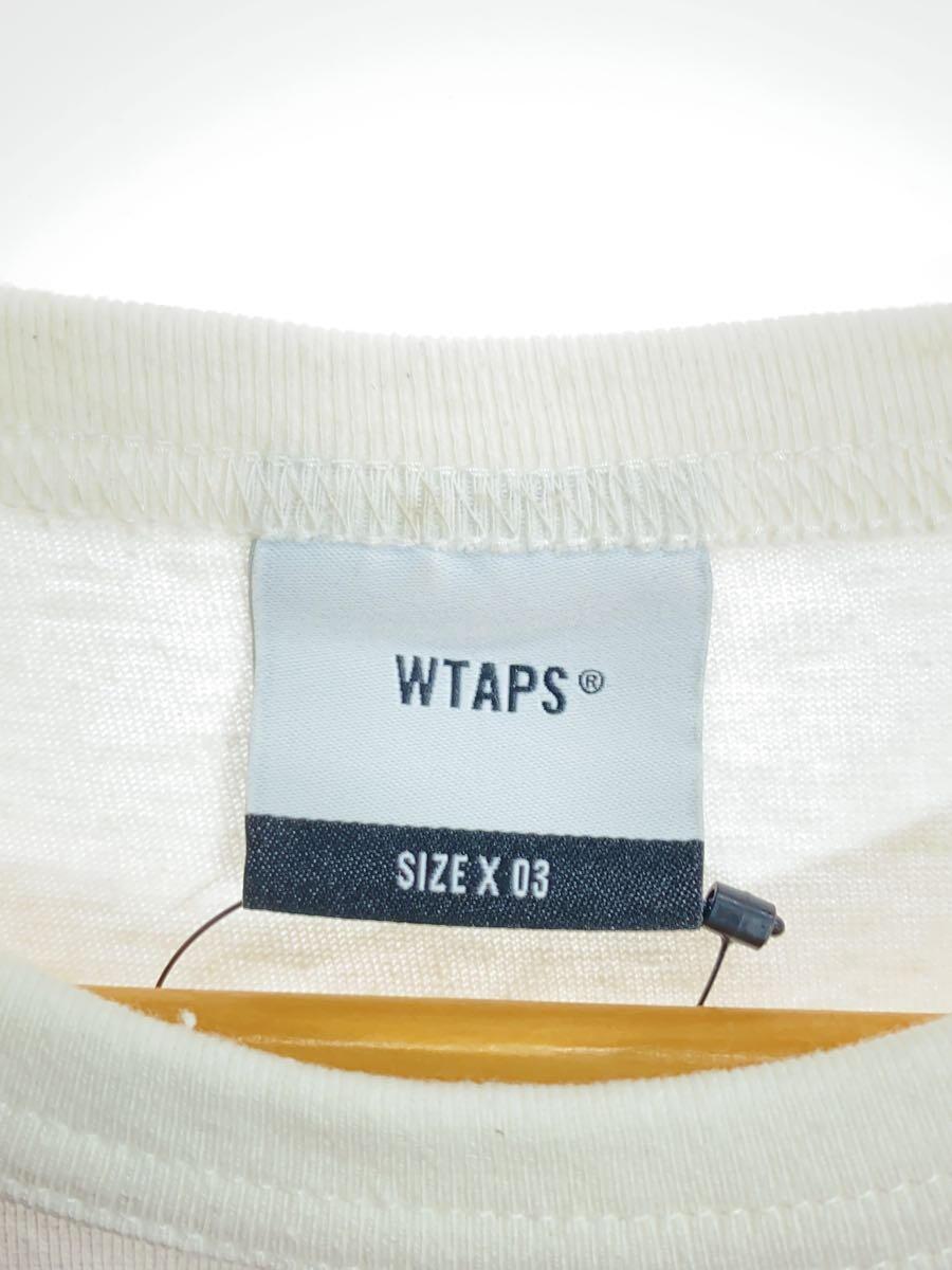 WTAPS◆Tシャツ/3/コットン/WHT/無地/201ATDT-CSM11_画像3