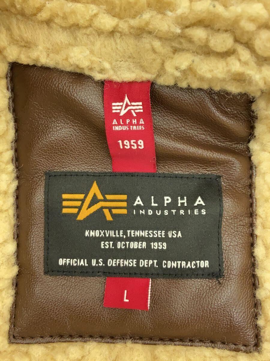 ALPHA INDUSTRIES◆B-3/フェイクムートンジャケット/フライトジャケット/L/レザー/TA1548-012_画像3