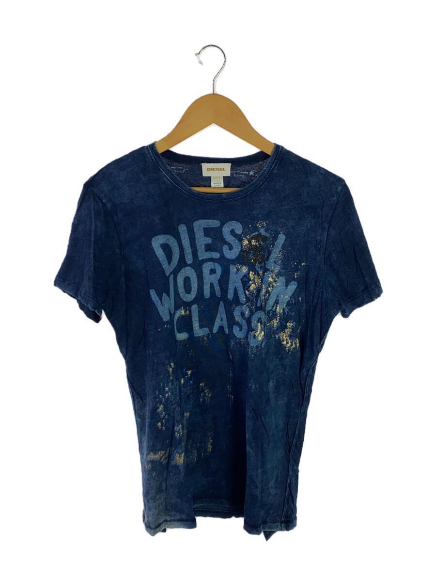 DIESEL◆Tシャツ/L/コットン/BLU/無地_画像1