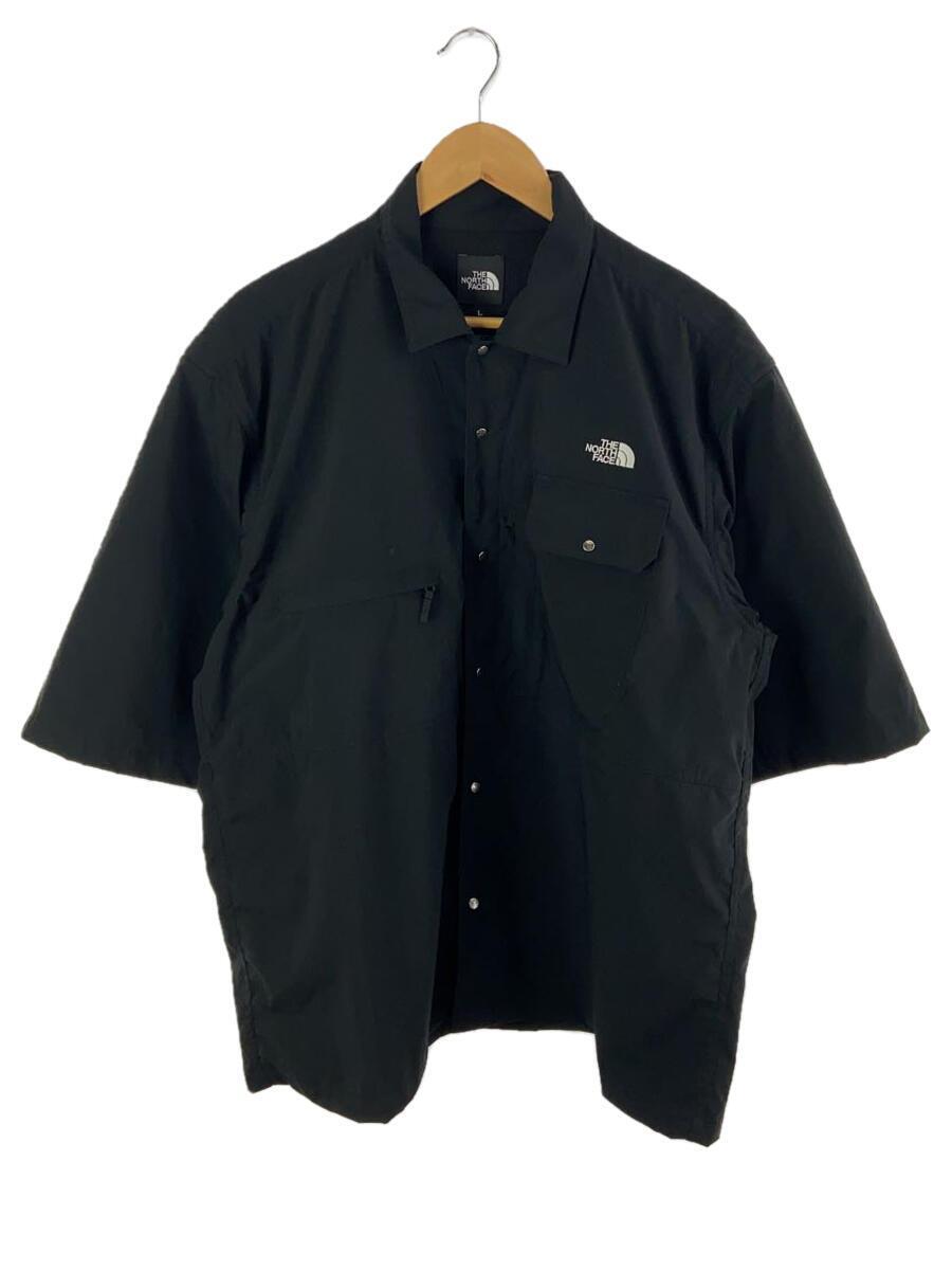 THE NORTH FACE◆S/S TRIP FIELD SHIRT/L/ポリエステル/BLK/無地