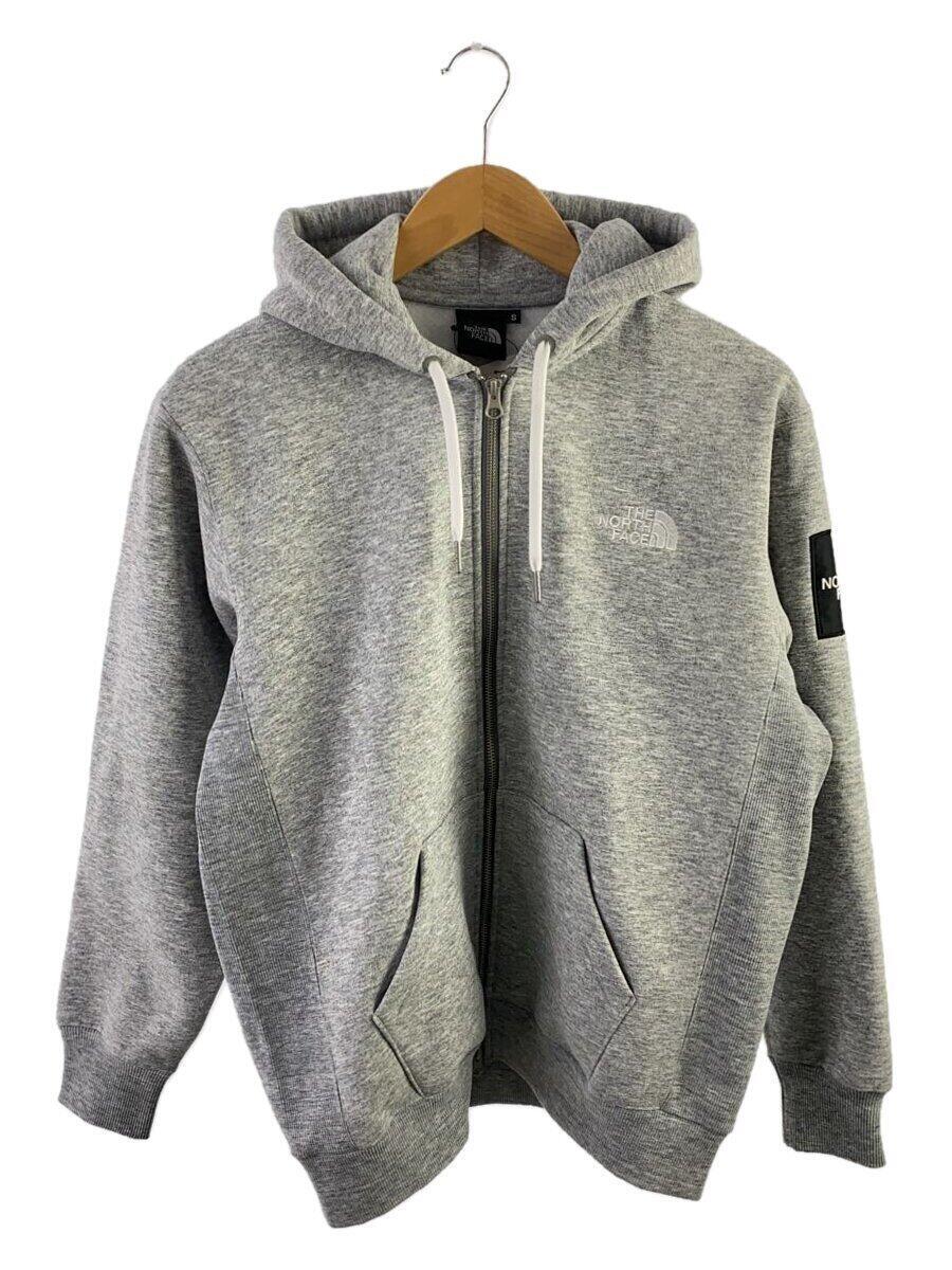 THE NORTH FACE◆SQUARE LOGO FULL ZIP_スクエアロゴフルジップ/S/コットン/GRY_画像1