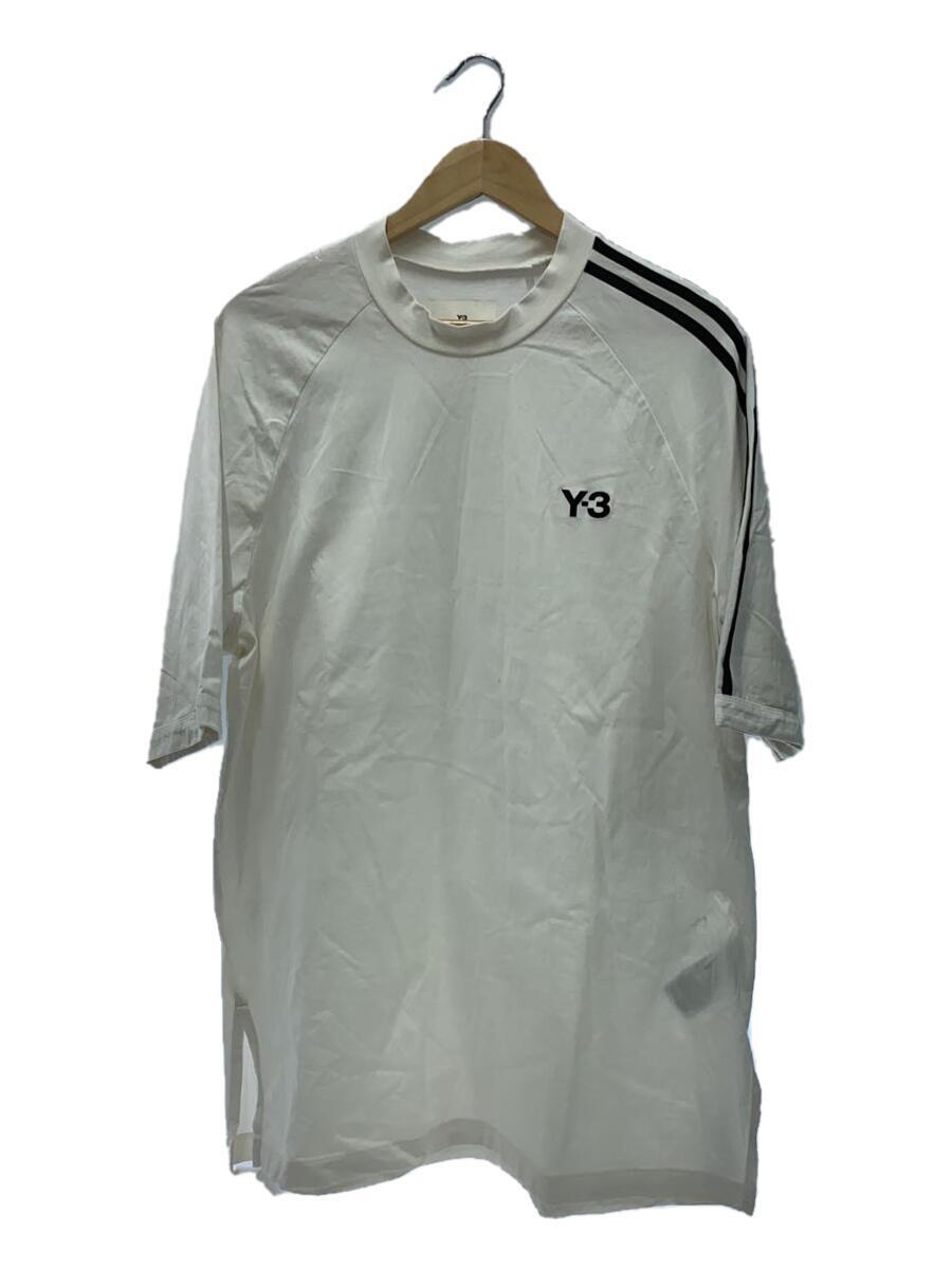 Y-3◆3-STRIPES SHORT SLEEVE TEE/Tシャツ/M/コットン/ホワイト/HZ8871