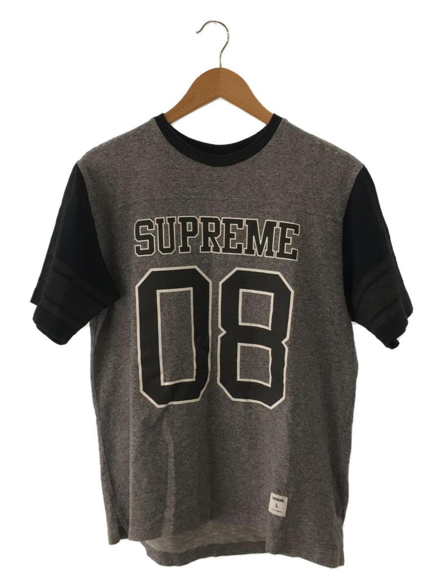 Supreme◆08ss/Football Top/Tシャツ/L/コットン/グレー