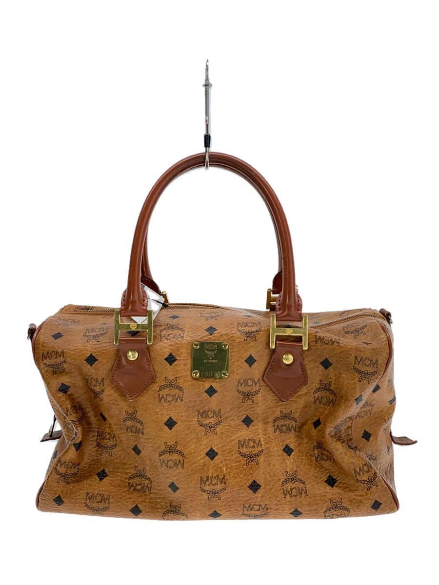 MCM◆ボストンバッグ/レザー/BRW
