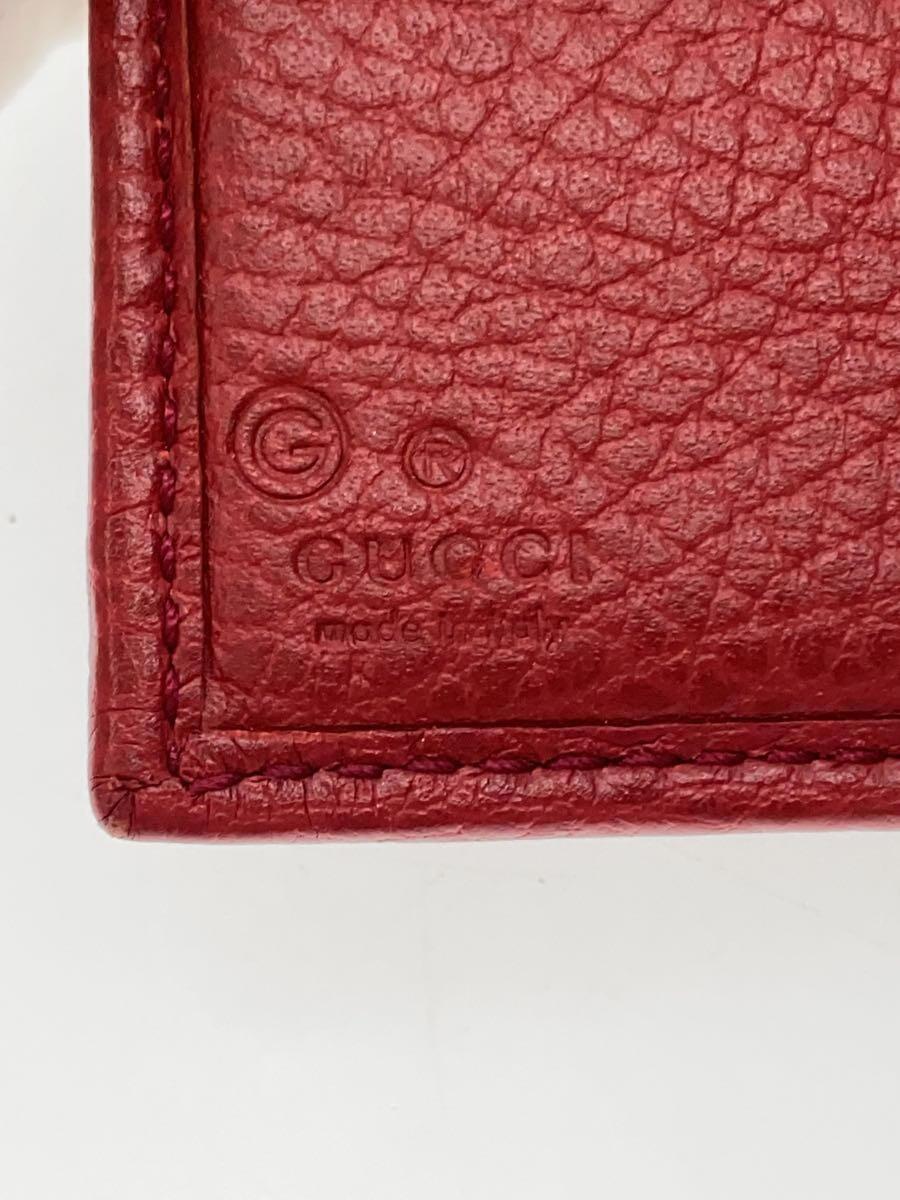 GUCCI◆2つ折り財布_インターロッキングG/レザー/RED/無地/レディース_画像3