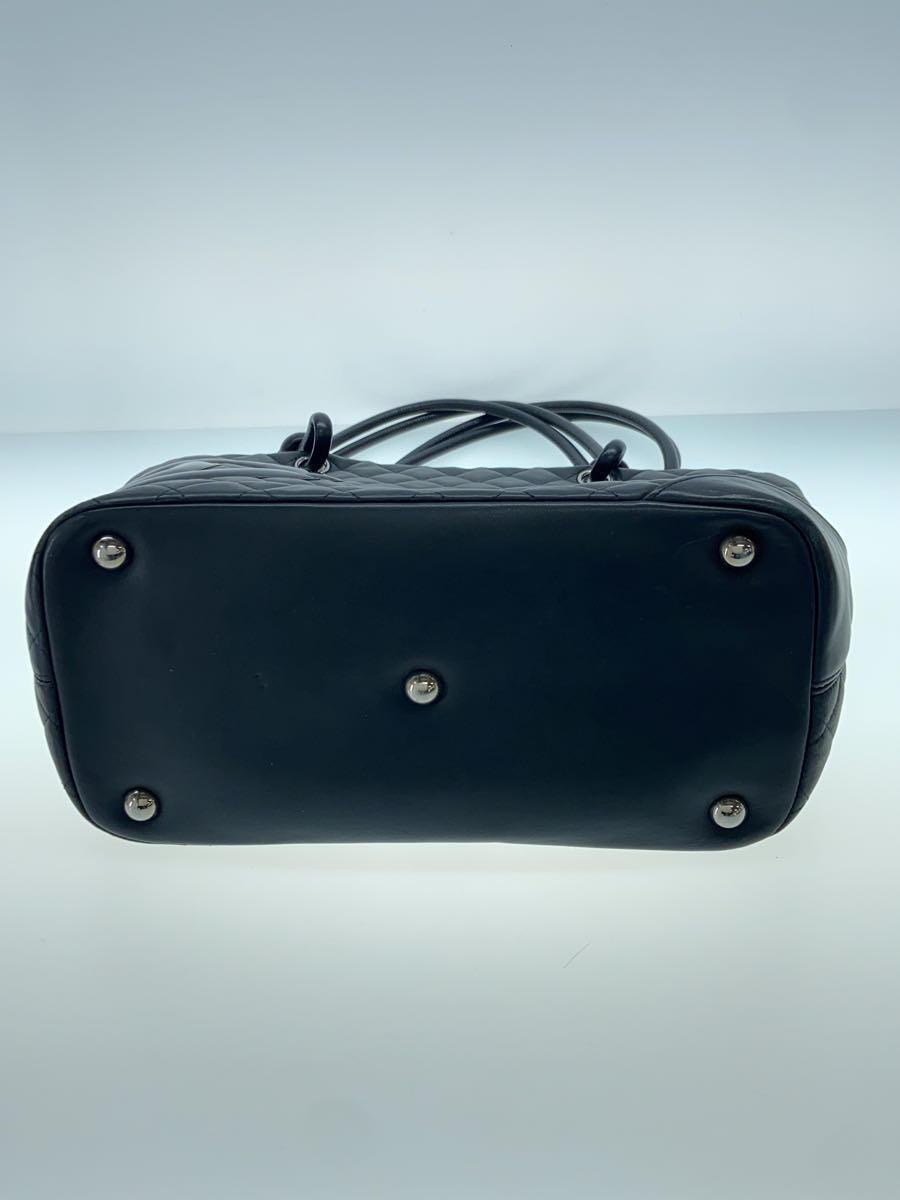 CHANEL◇トートバッグ_カンボンライン_カーフスキン_BLK/牛革 CHANEL◇トートバッグ_カンボンライン_カーフスキン_BLK/牛革