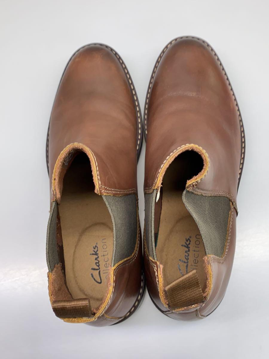 Clarks◆サイドゴアブーツ/25cm/BRW/レザー・チェルシー_画像3