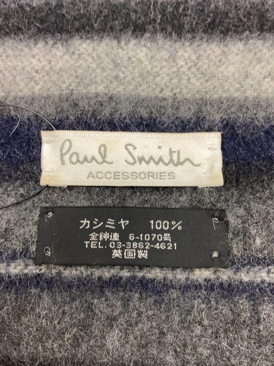 Paul Smith◆マフラー/カシミア/GRY/ストライプ_画像2