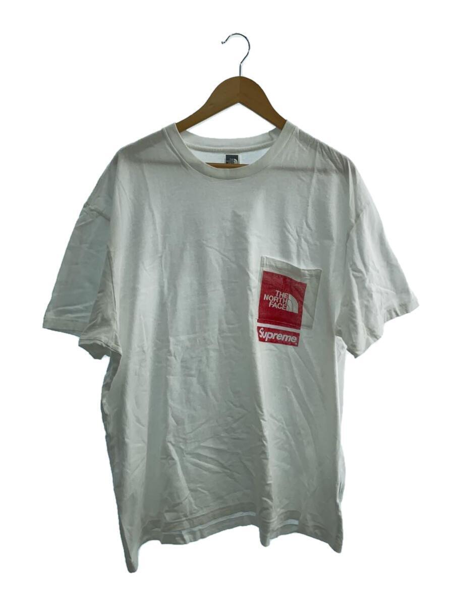 Supreme◆23ss/Printed Pocket Tee/Tシャツ/XL/コットン/WHT/シミ有