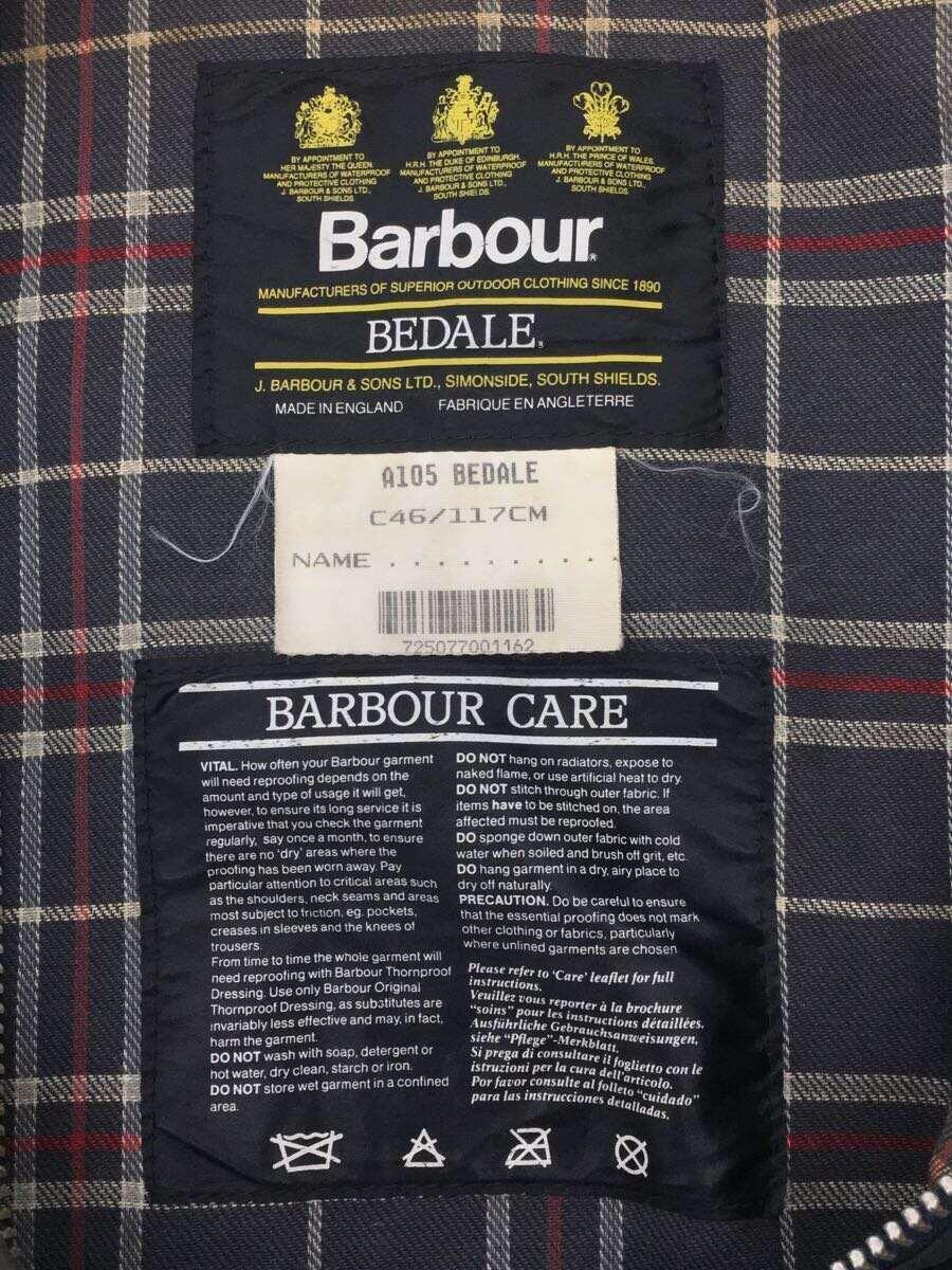 Barbour◆bedale/ジャケット/-/コットン/BLK/無地_画像3