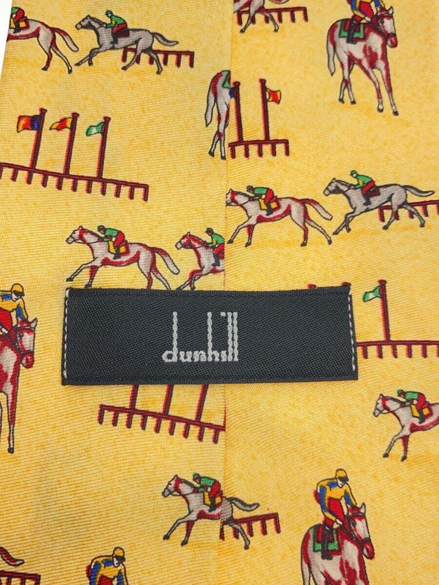 dunhill◆ネクタイ/シルク/イエロー/馬柄/総柄/メンズ_画像3