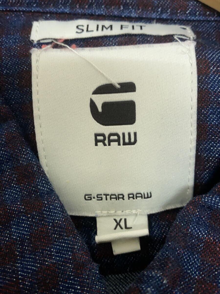 G-STAR RAW◆長袖シャツ/XL/コットン/NVY/チェック_画像3