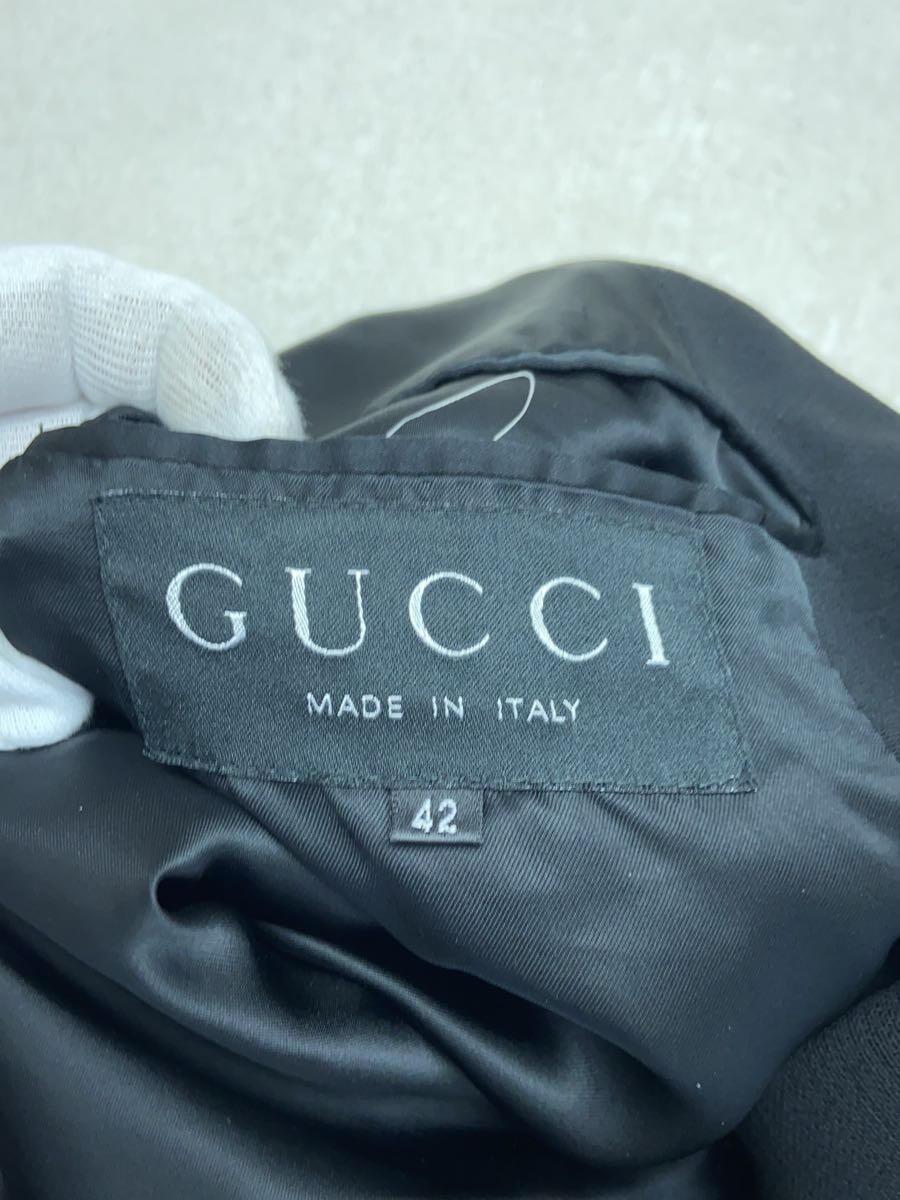 GUCCI◆コート/42/ウール/BLK/ベルト欠品_画像3