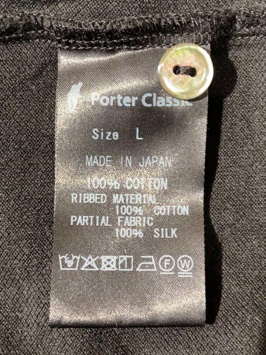 Porter Classic◆ポロシャツ/L/コットン/ブラック_画像4