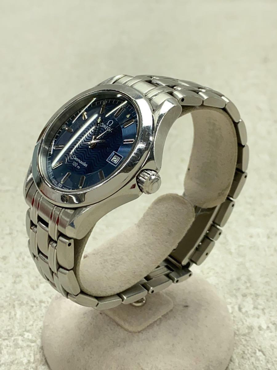 OMEGA◆シーマスター_120M_QZ_SS_36mm/アナログ/ステンレス/BLU/SLV_画像2