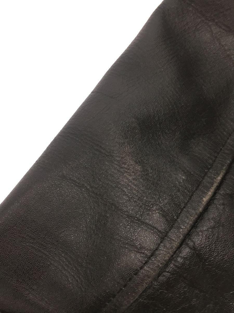 genuine leather /シングルライダースジャケット/44/レザー/BLK_画像6