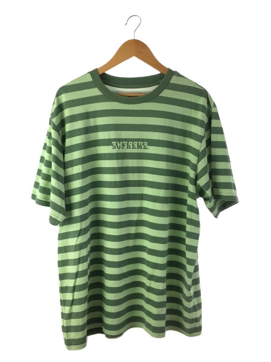 Supreme◆22SS/Reverse Stripe S/S Top/Tシャツ/XL/コットン/GRN