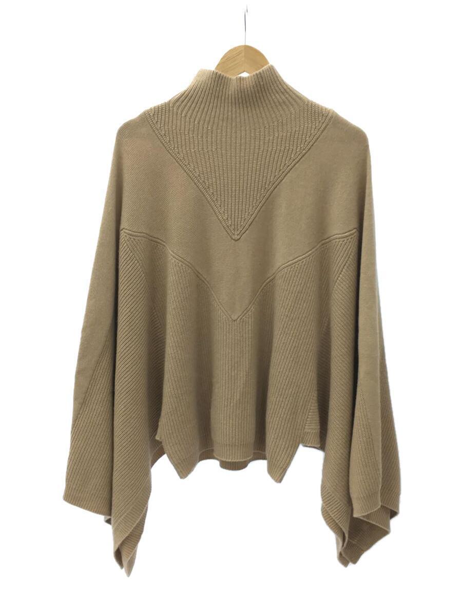 GIVENCHY◆CASHMERE TURTLE NECK PONCHO SWEATER/S/カシミア/BEG/BWC0494Z3L