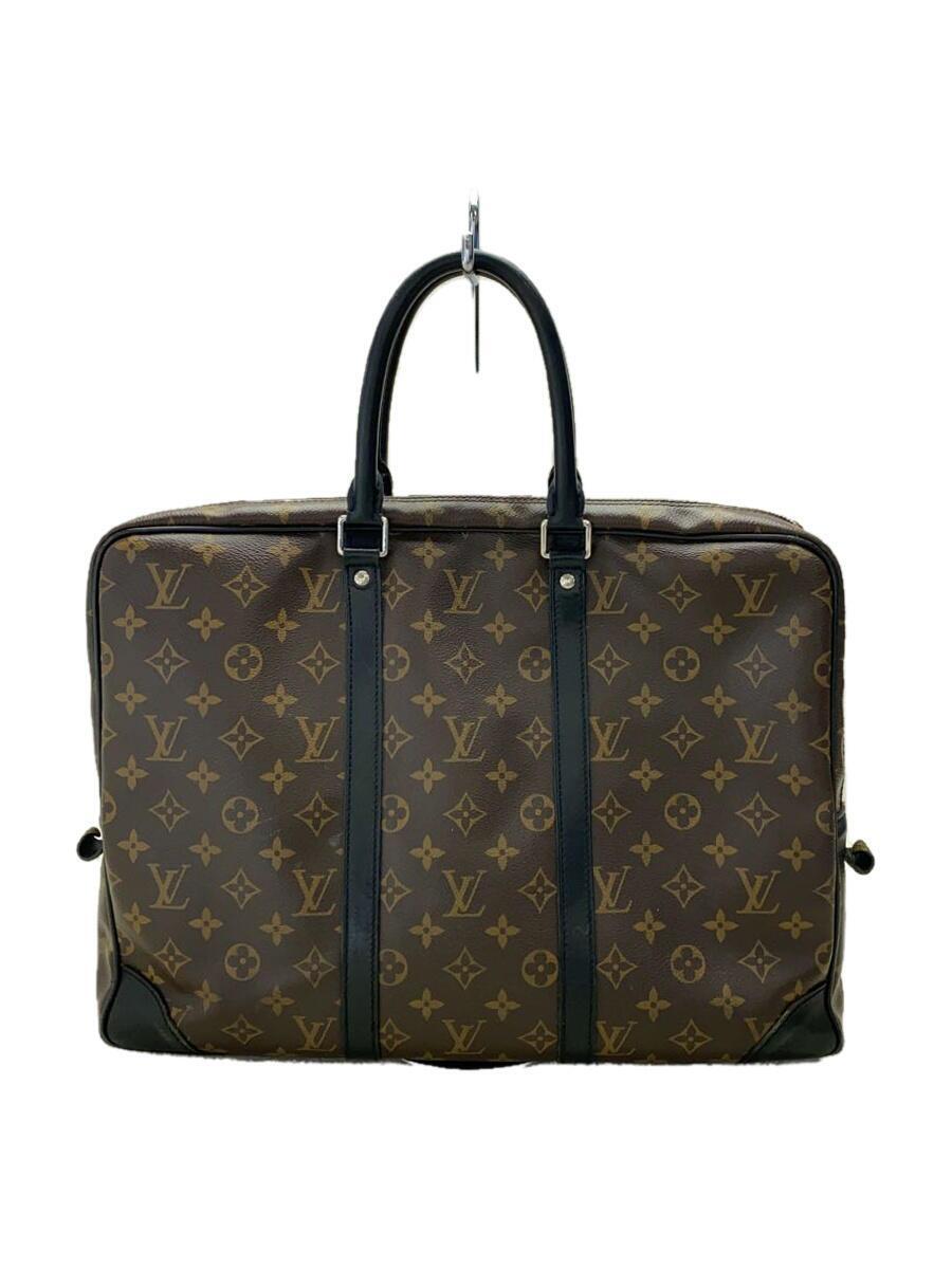 LOUIS VUITTON◆ポルト・ドキュマン・ヴォワヤージュ_モノグラム・マカサー_BRW/PVC/BRW