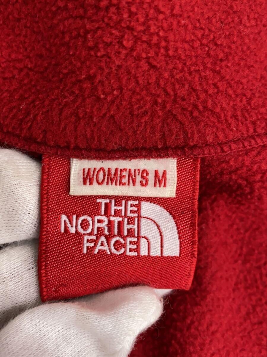 THE NORTH FACE◆フリースジャケット/M/ポリエステル/RED/無地_画像3