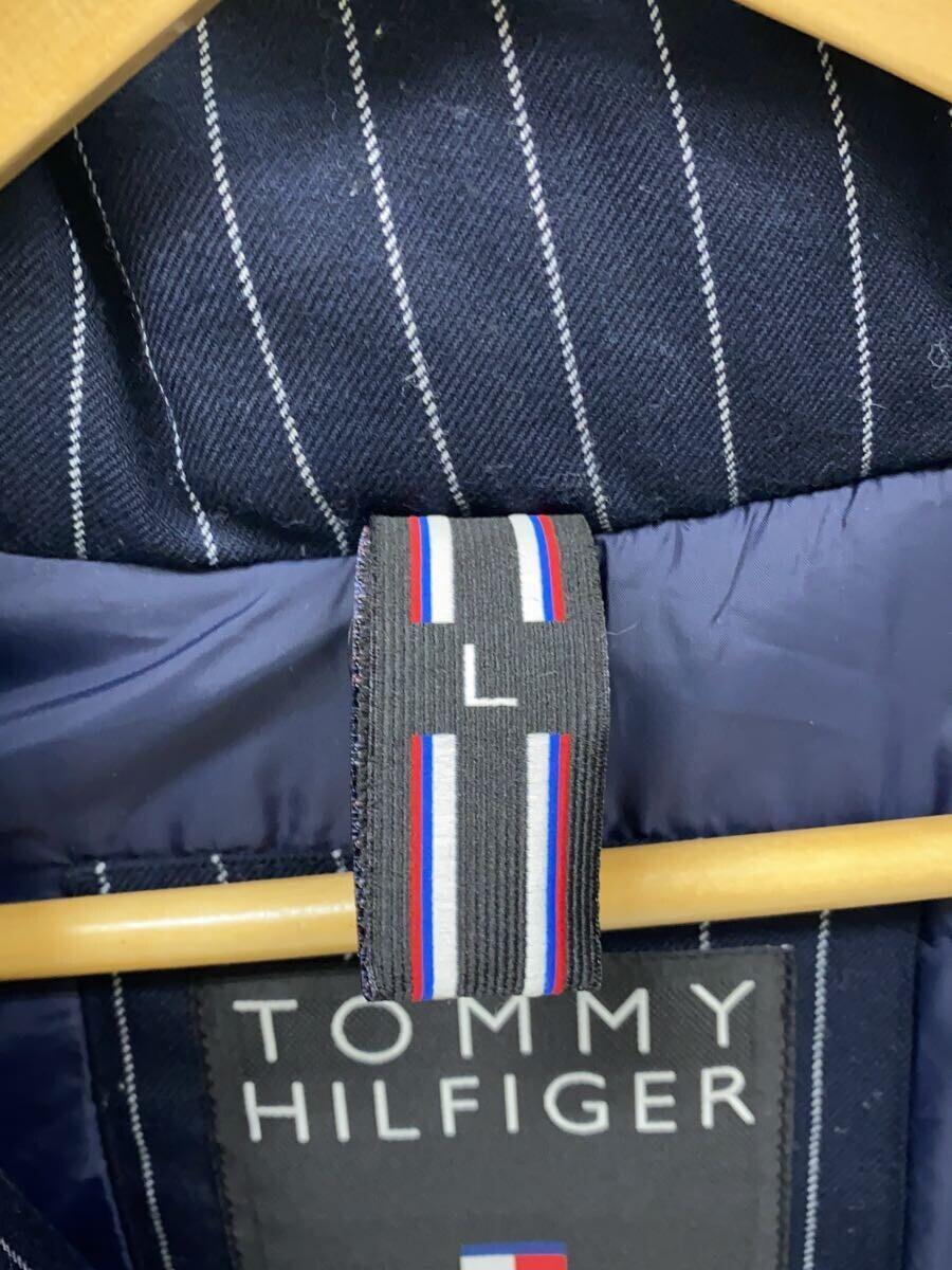 TOMMY HILFIGER◆ダウンベスト/L/ネイビー/ストライプ/11-2613202-040_画像4