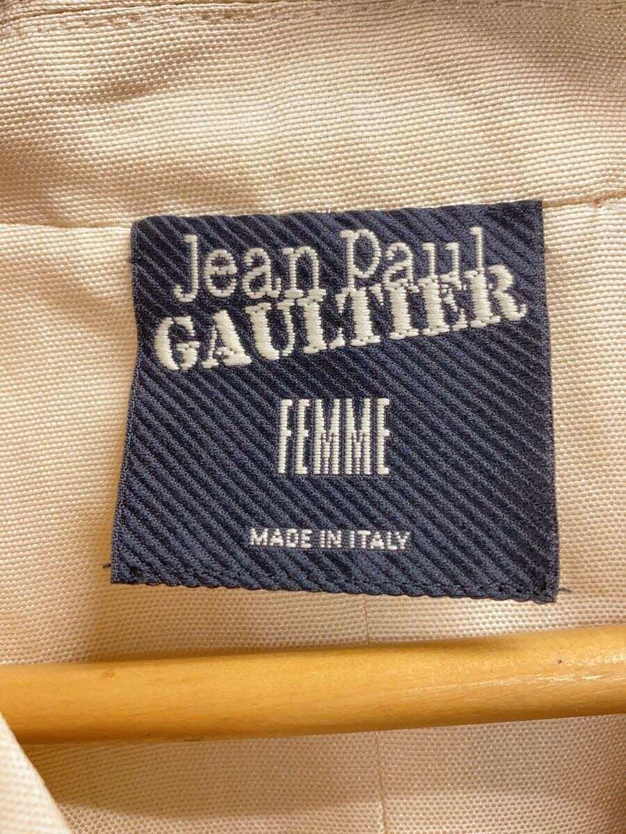 Jean Paul GAULTIER FEMME◆シルク混燕尾ジャケット/40/ポリエステル/ベージュ_画像3