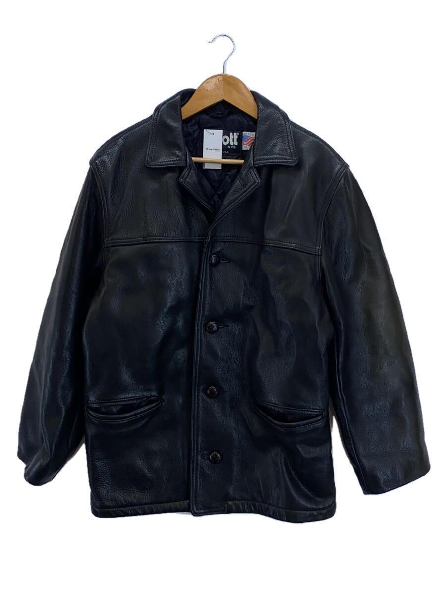 Schott◆コート/36/レザー/BLK