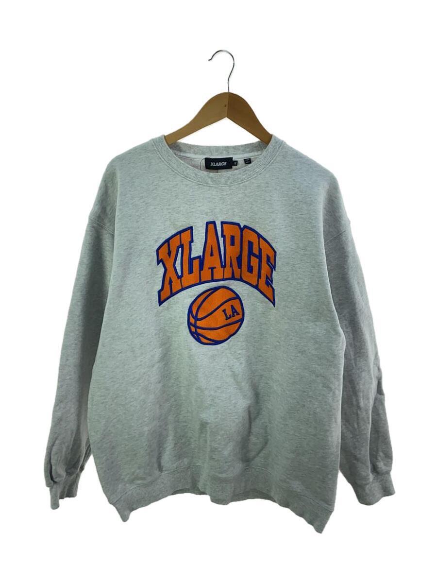 X-LARGE◆22AW/COLLEGE LOGO CREWNECK SWEAT/XL/コットン/GRY/101223012003