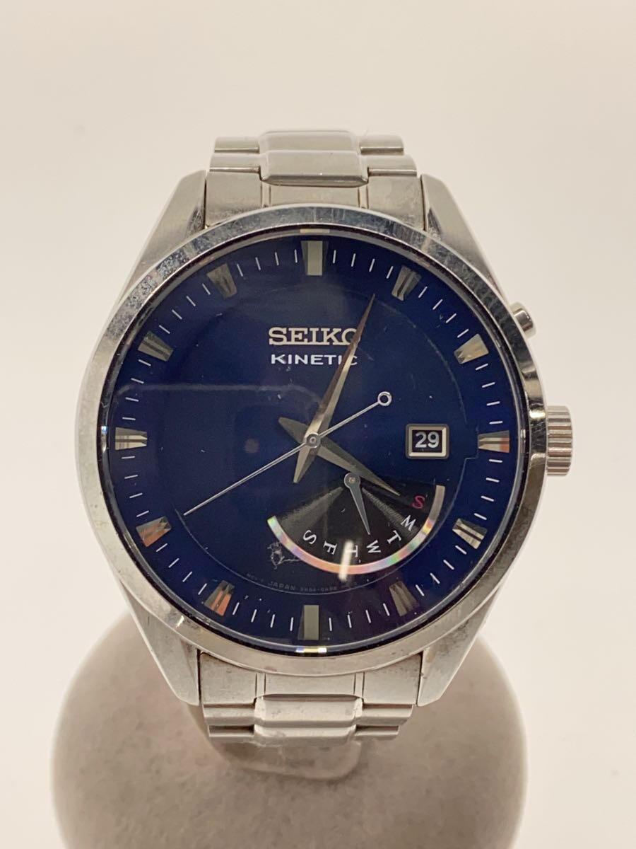 SEIKO◆クォーツ腕時計/アナログ/-/NVY/SLV/5M84-0AB0