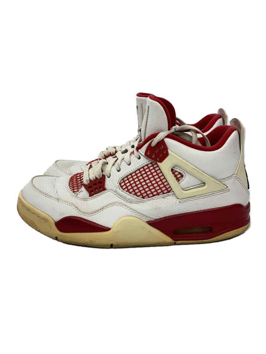 NIKE◆AIR JORDAN 4 RETRO/エアジョーダンレトロ/ホワイト/308497-106/27.5cm/WHT/レ