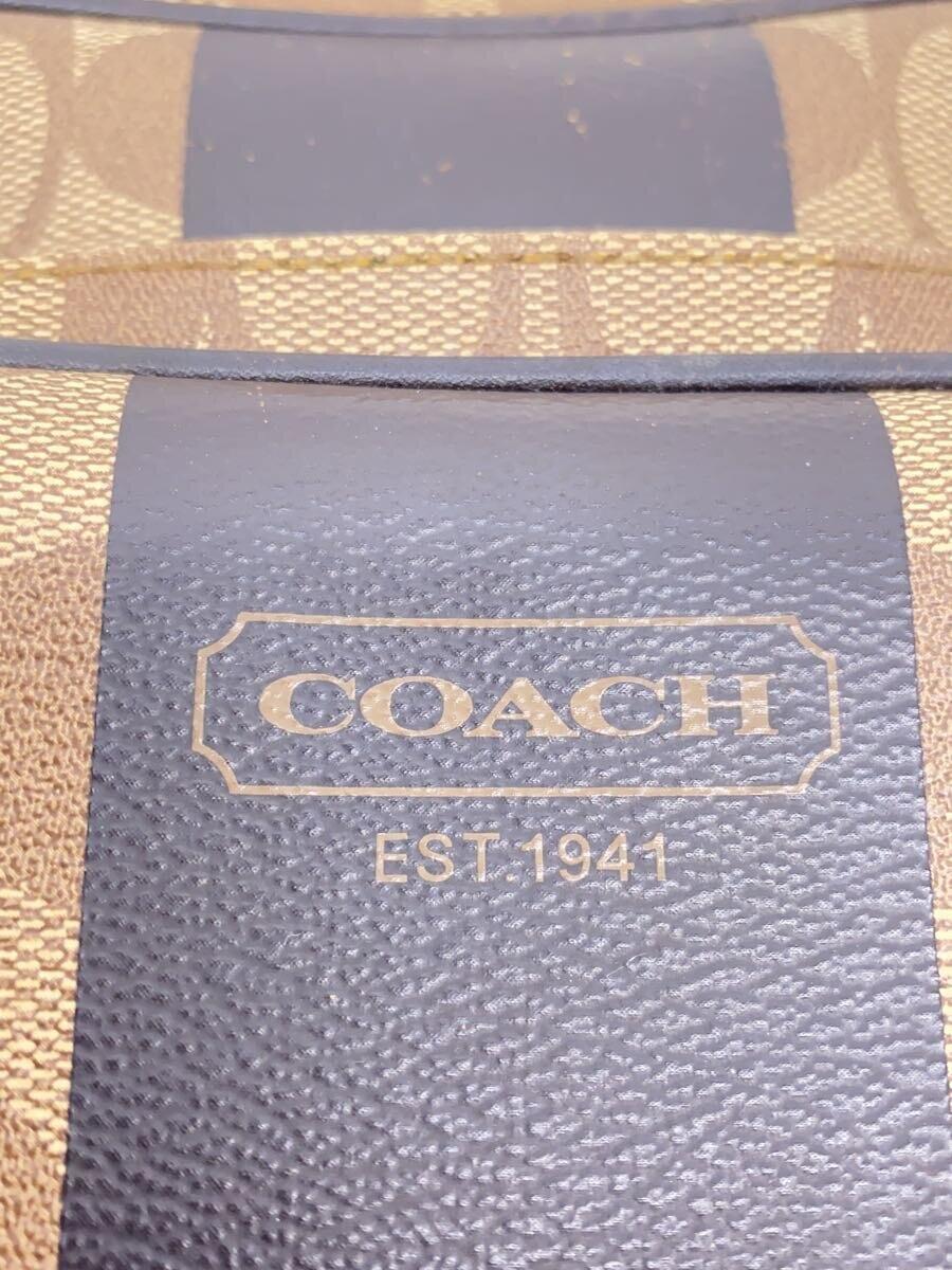 COACH◆ショルダーバッグ/レザー/BEG/総柄/F70589_画像5