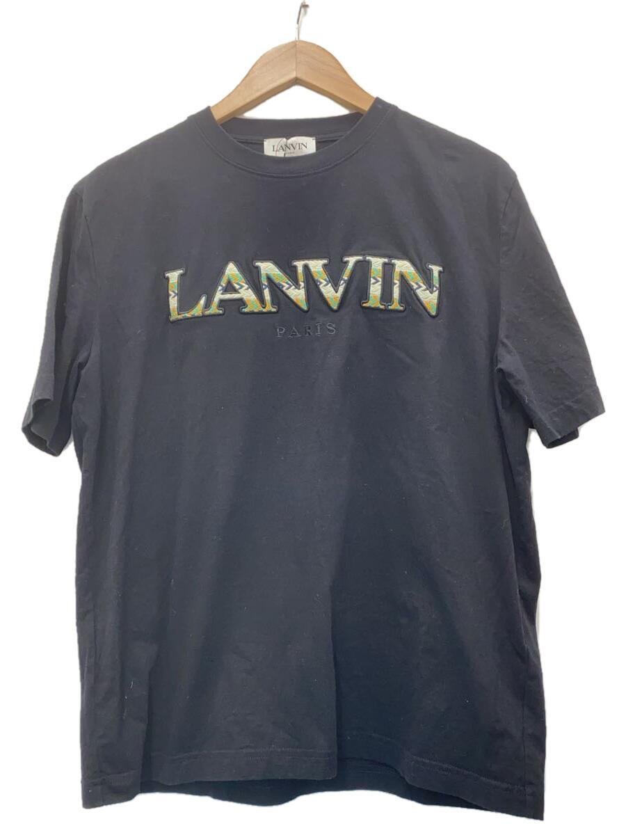 LANVIN◆Tシャツ/-/コットン/BLK/RM-TS0005-J207-P22/CURB EMBROIDERED TEE