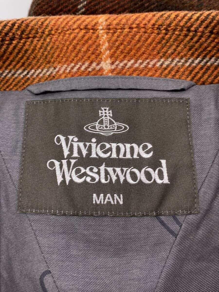 Vivienne Westwood◆チェスターコート/FREE/ウール/BRW/チェック_画像3