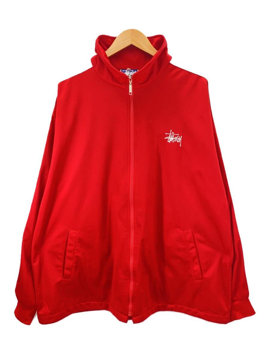 STUSSY◆90s/Sport Track Jacket/ジャージ/XL/ポリエステル/RED