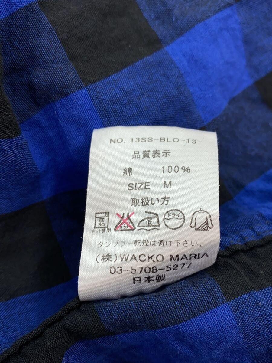 WACKO MARIA◆半袖シャツ/M/コットン/BLU/チェック/13SS-BLO-13_画像5