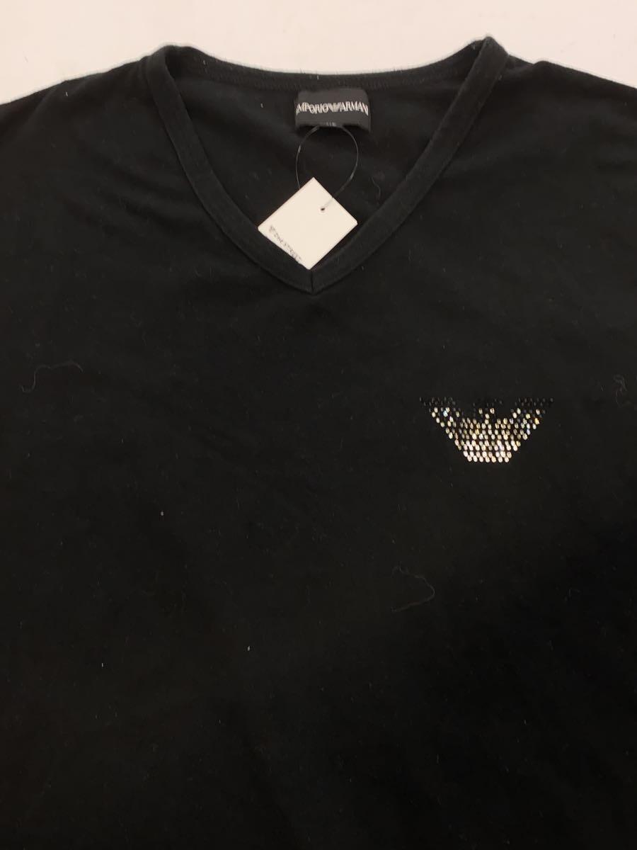 EMPORIO ARMANI◆Tシャツ/XL/ポリエステル/BLK/無地/半袖/ブラック/_画像5