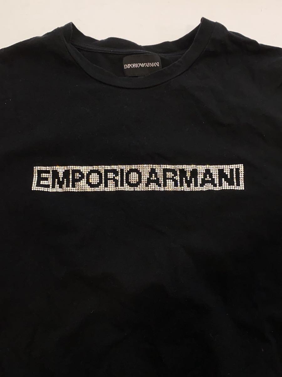 EMPORIO ARMANI◆Tシャツ/L/ポリエステル/BLK/無地/ブラック/半袖/_画像5