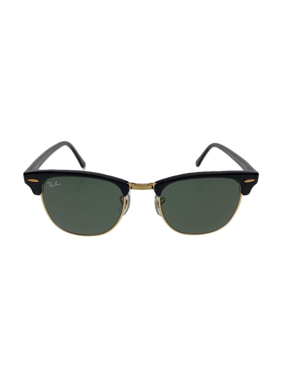 Ray-Ban◆CLUBMASTER/サングラス/ウェリントン/BLK/GRN/メンズ/RB3016 W0365