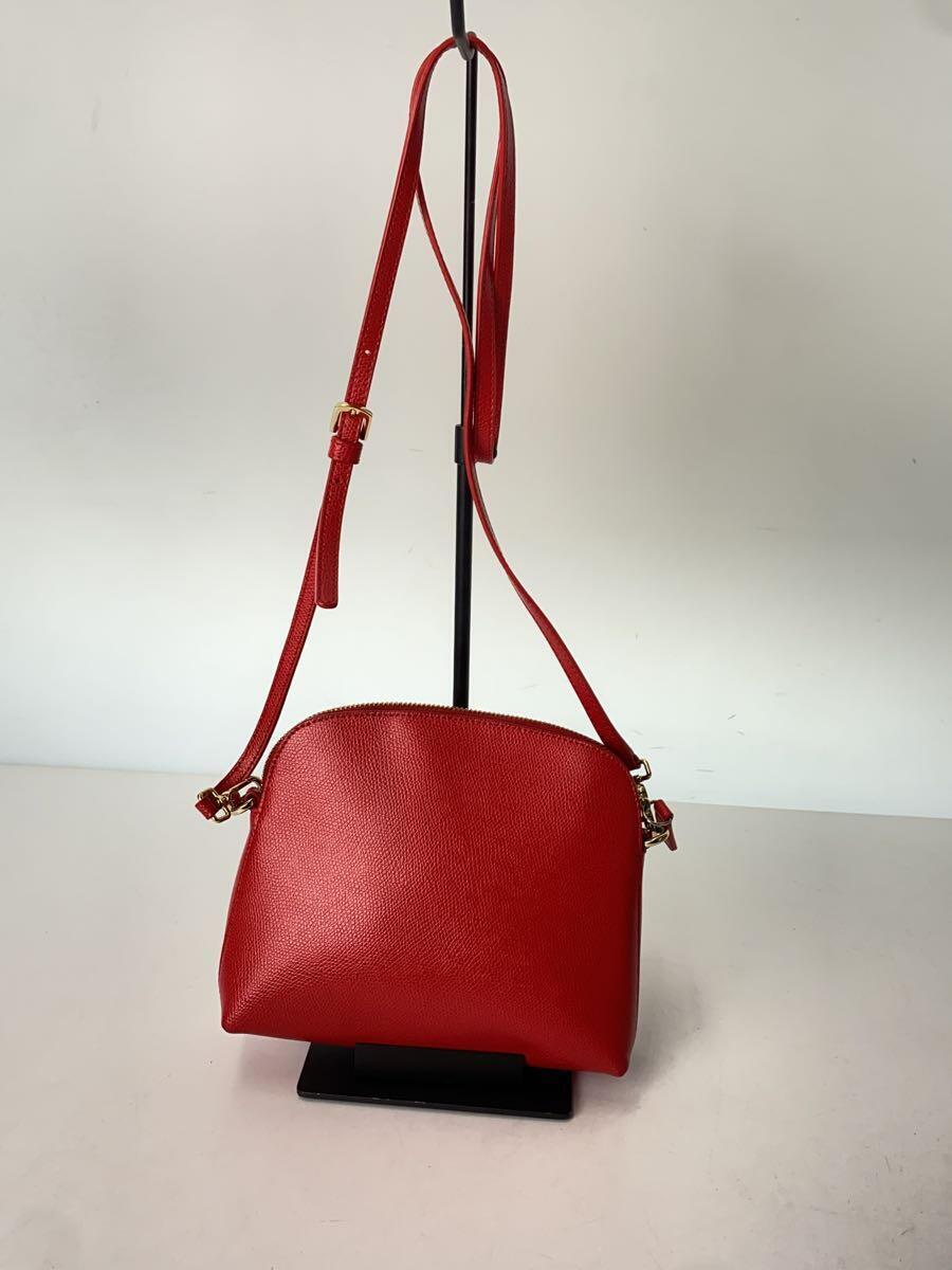 FURLA◆ショルダーバッグ/-/RED/無地_画像3