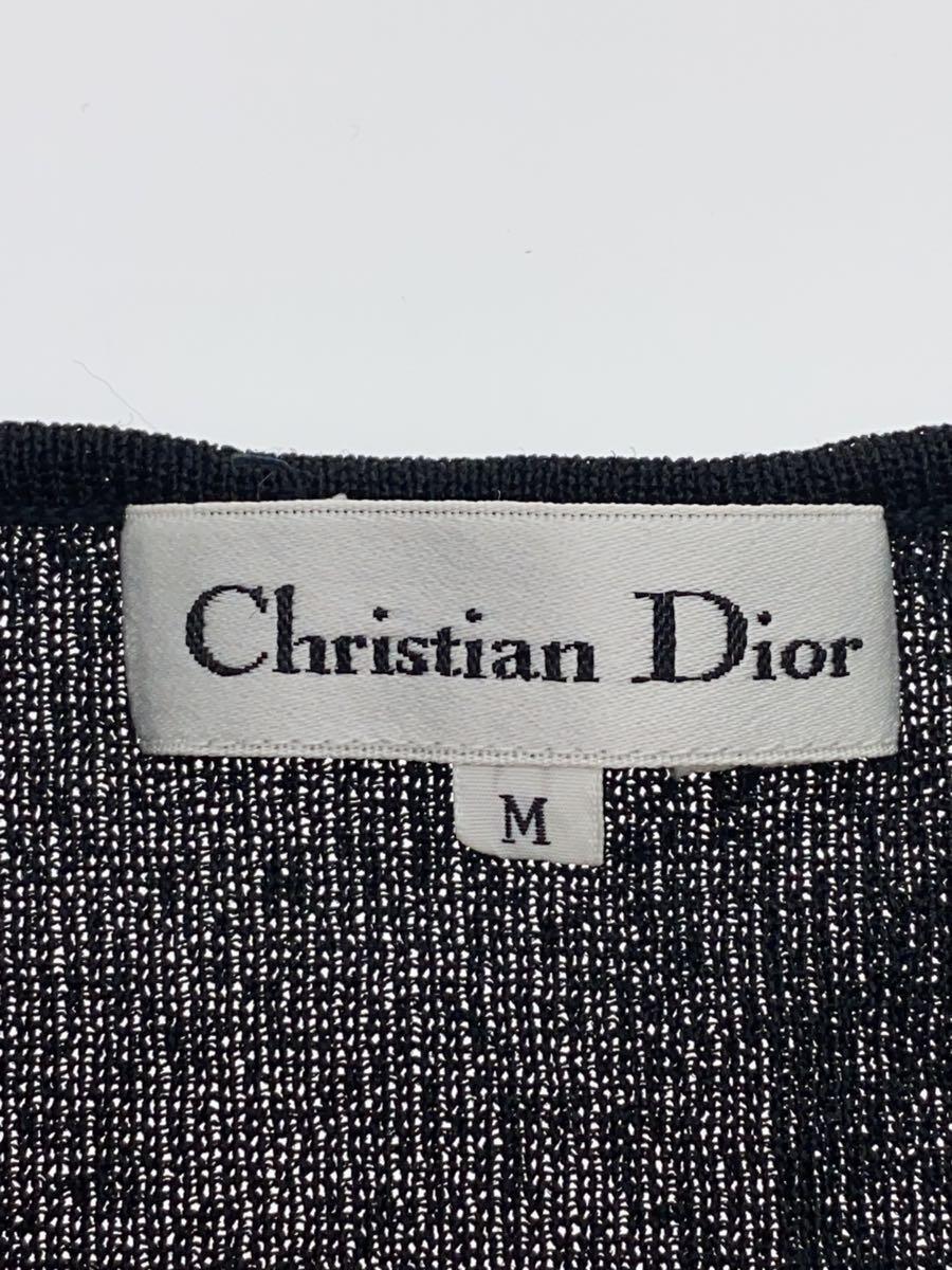 Christian Dior◆Christian Dior /クリスチャンディオール/セーター(薄手)/M/レーヨン/BLK/半袖ニット_画像3