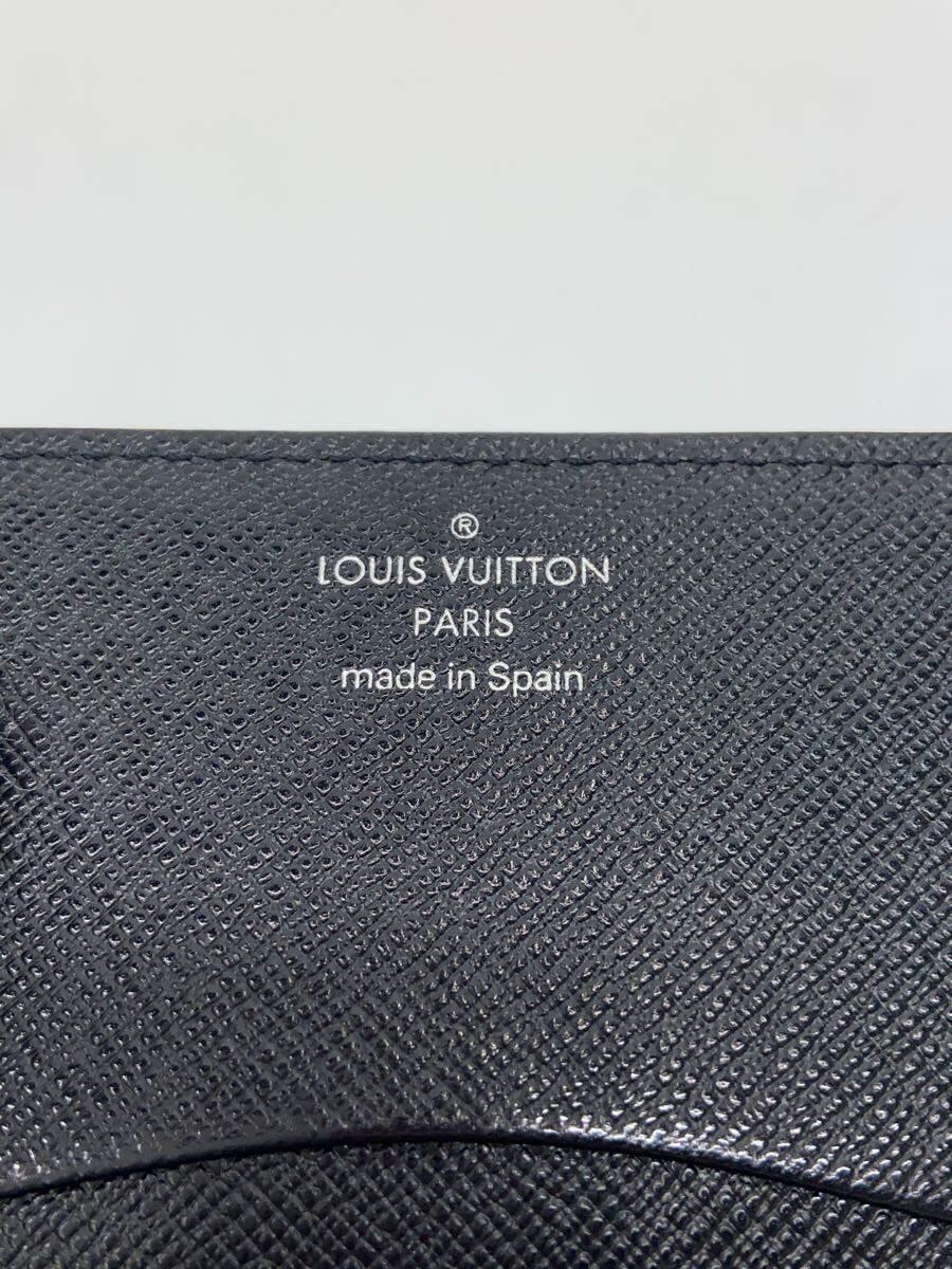 LOUIS VUITTON◆アンヴェロップ・カルトドゥヴィジット_タイガ_BLK/レザー/BLK/無地/メンズ_画像3