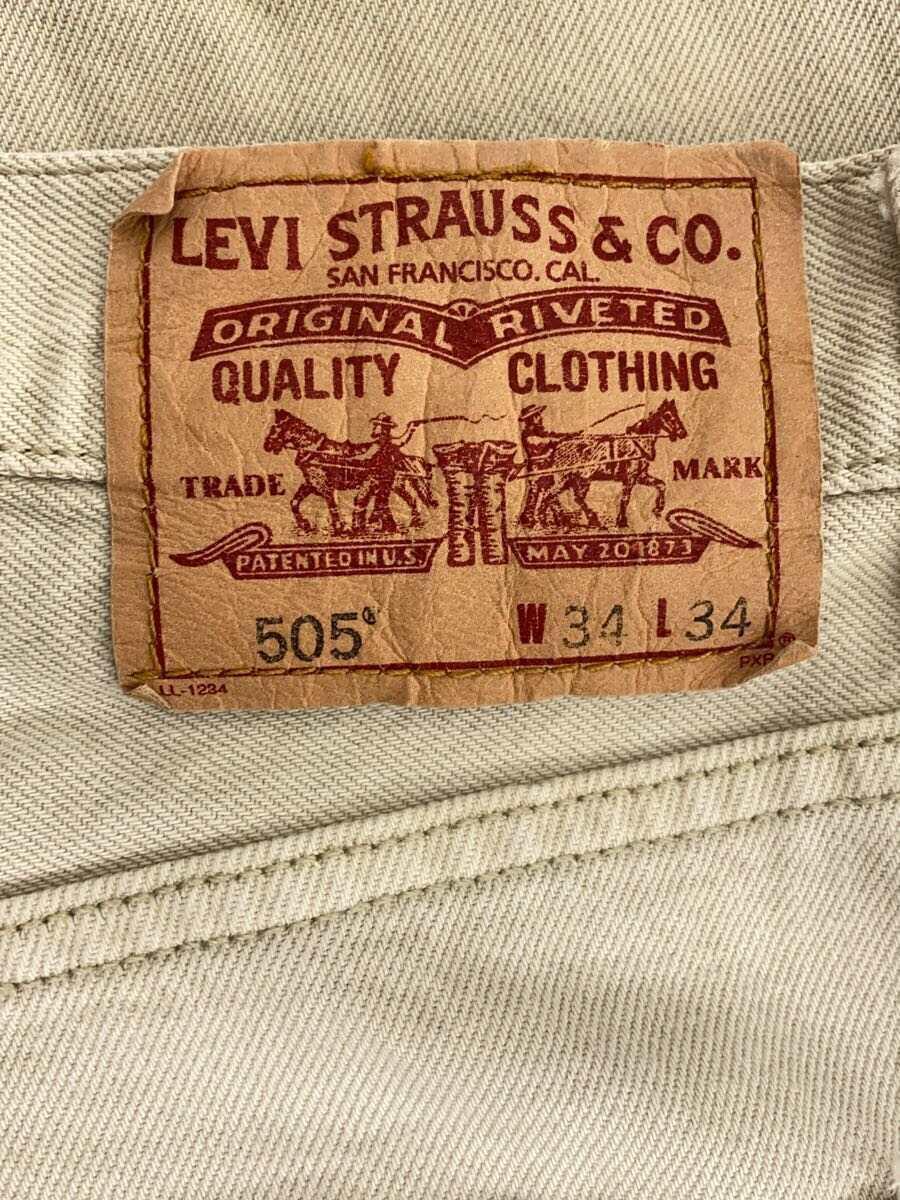 Levi’s◆ボトム/34/コットン/IVO/無地/ドミニカ製/505_画像4