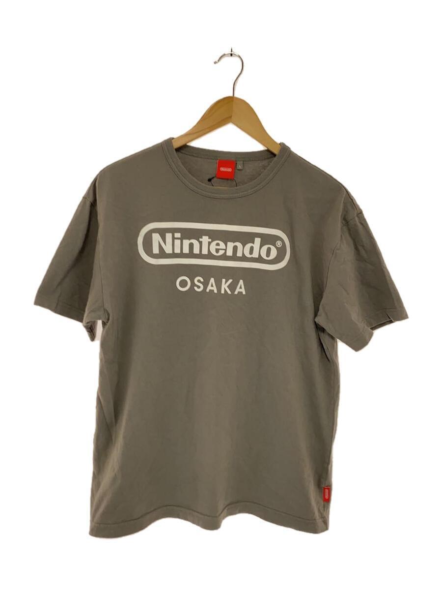 Nintendo◆Tシャツ/L/コットン/GRY/総柄_画像1