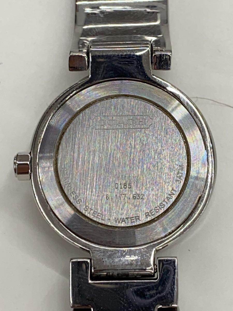 COACH◆ кварцевый  наручные часы / аналоговый / нержавеющая сталь /WHT/SLV/SS/0185