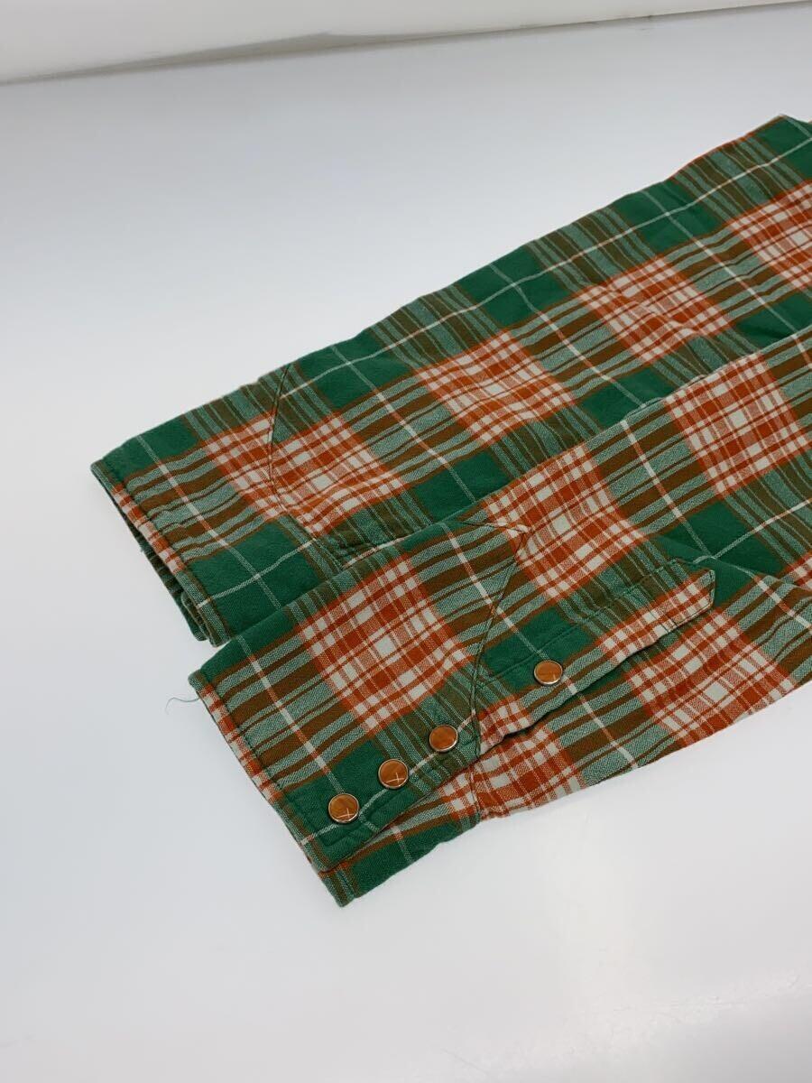 TMT◆REVIVAL W-GAUZE PLAID SHIRTS/長袖シャツ/M/コットン/GRN/TSH-S23SP01_画像4