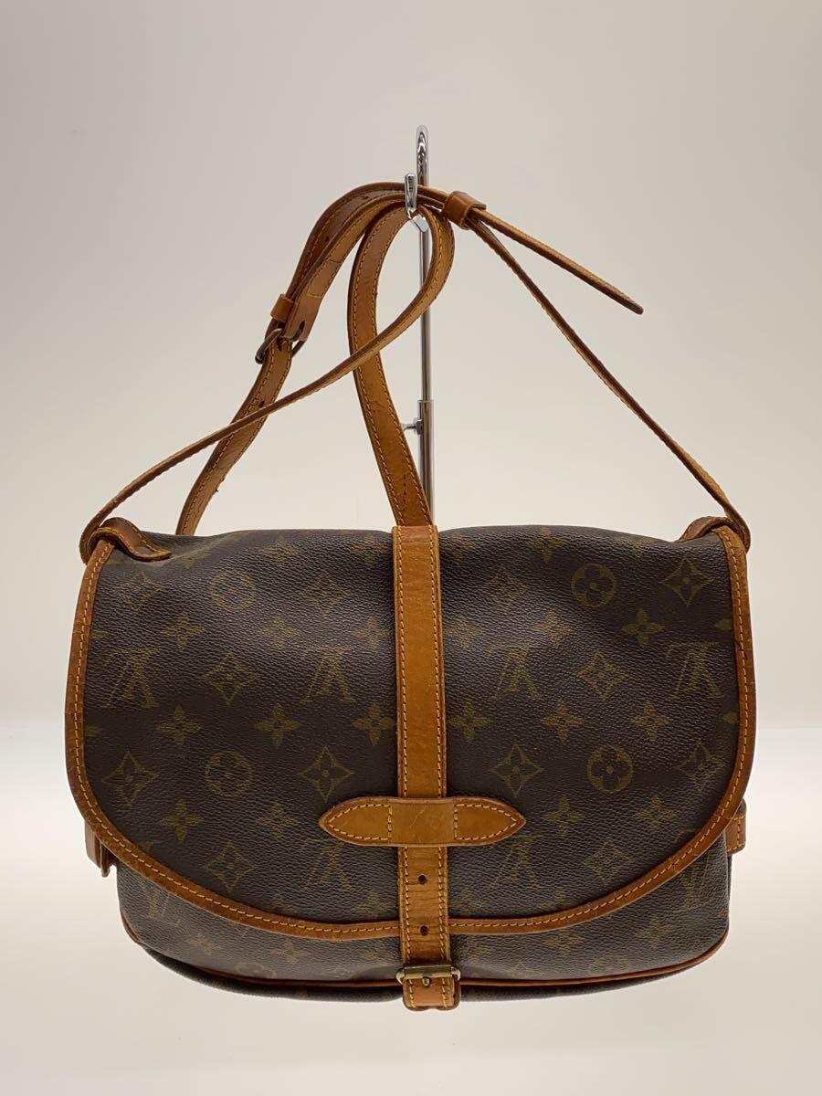 LOUIS VUITTON◆1)ソミュール30_モノグラム・キャンバス_BRW/PVC/BRW_画像3