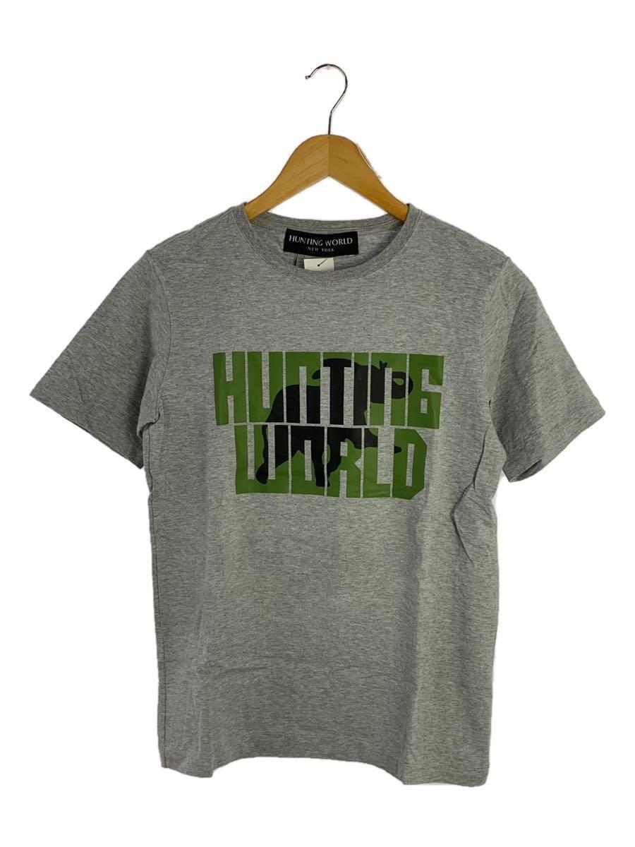 HUNTING WORLD◆Tシャツ/ハンティングワールド/M/コットン/グレー/プリント/アニマルシルエットプリント_画像1