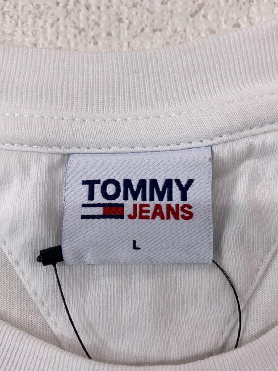 TOMMY JEANS◆Tシャツ/L/コットン/WHT/無地/DM0DM13293_画像3